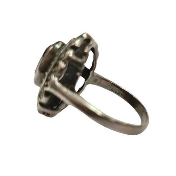 Vintage Amethyst & Marcasite Sterling Silver Ring - Picture 4 of 4